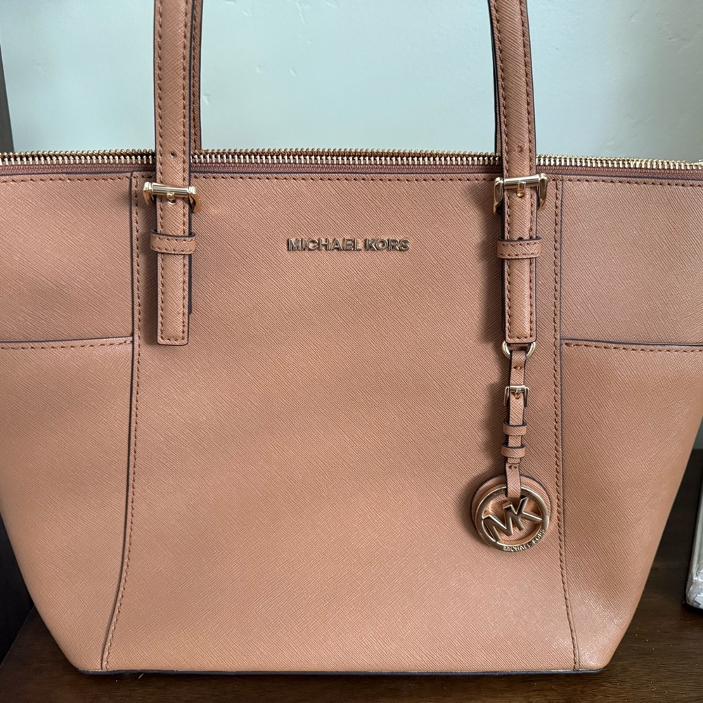 Michael Kors Tan Structured Tote Bag